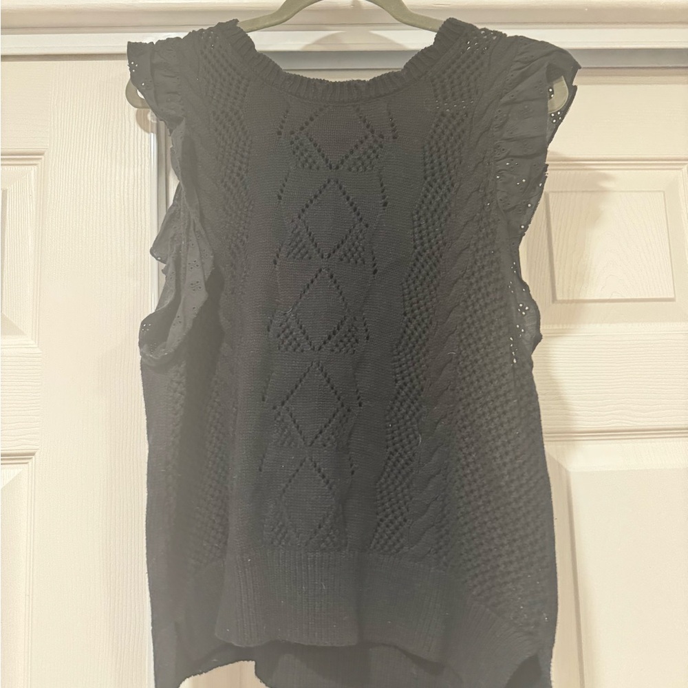 Anthropologie Black Sweater Vest
